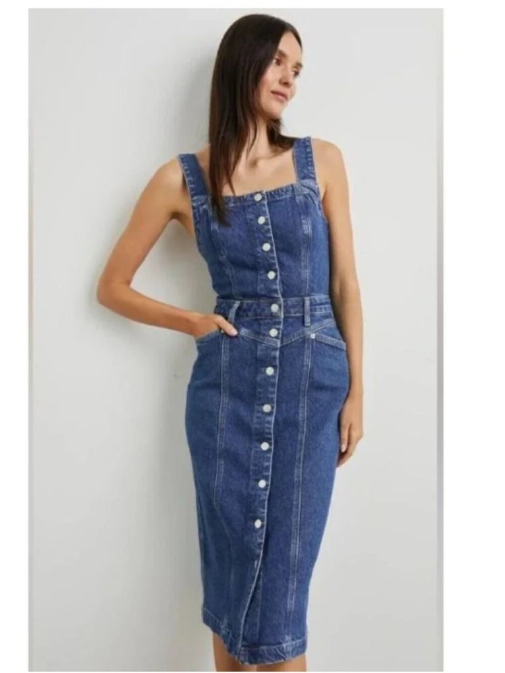 Rails Malibu Square Neck Denim Dress - Size XL